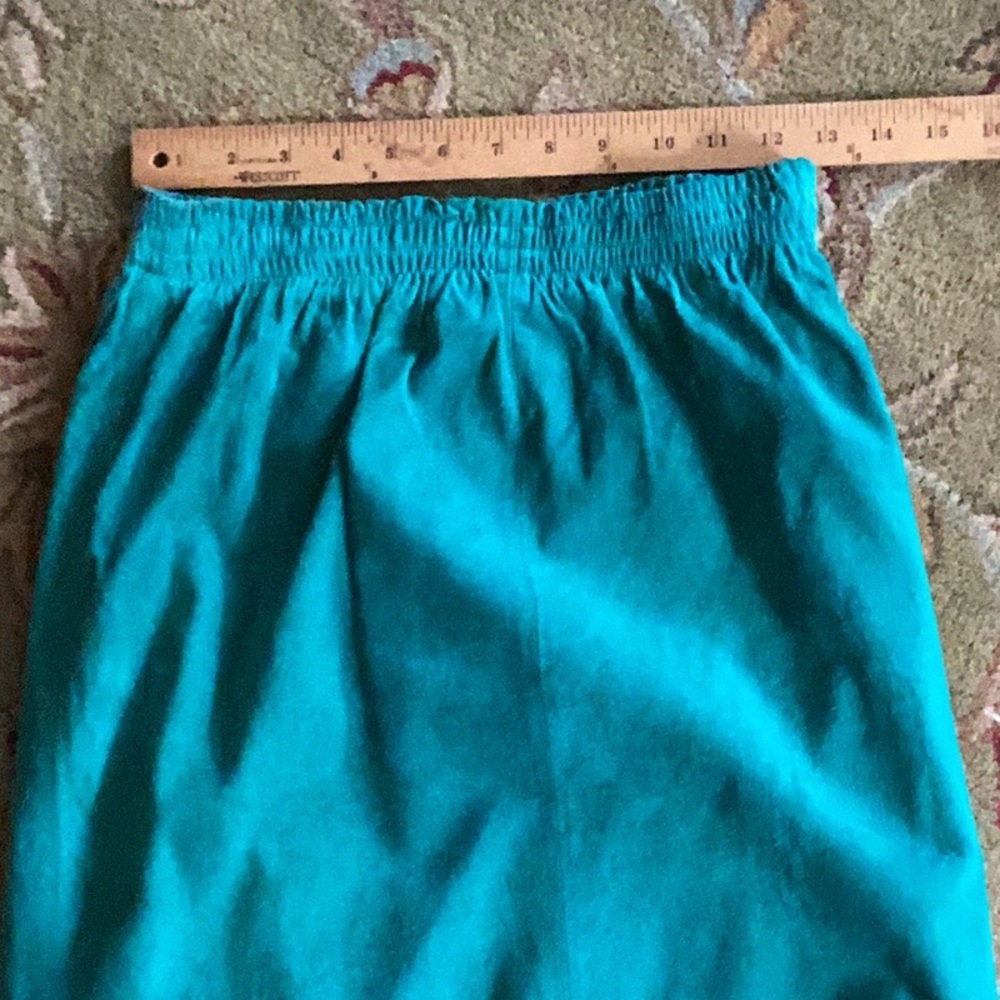 🗽TURQUOISE Suede LEATHER Vintage Skirt MAXI COOL  Sz Medium - Picture 6 of 16